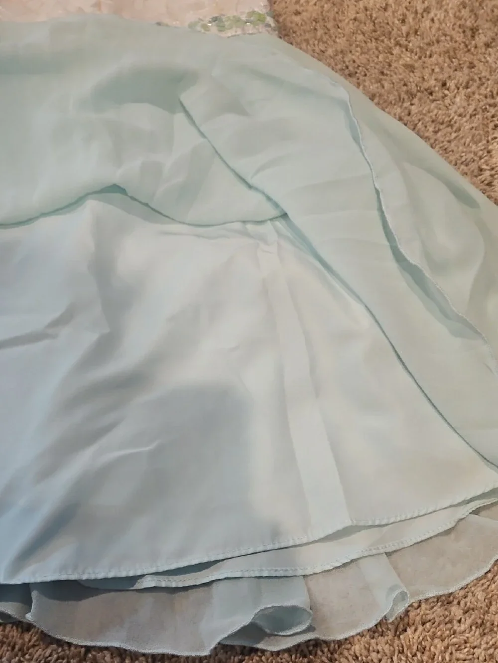 Bonnie Jean White and Light Blue Girls' Sequin Floral Waist Dress
